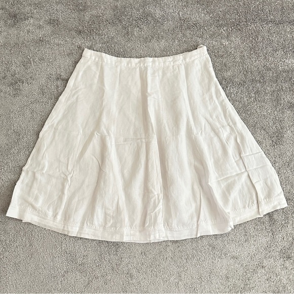 Grace Elements White Linen Blend Flared Skirt – XL, Long, Side Zip, Lined - Picture 1 of 6